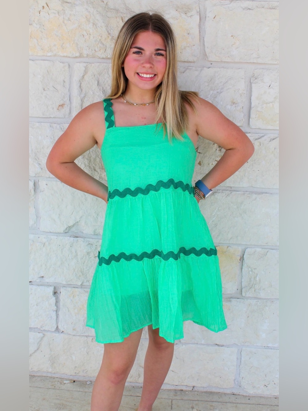 Meet Me In Santorini Breezy Ric Rac Dress Sz Small